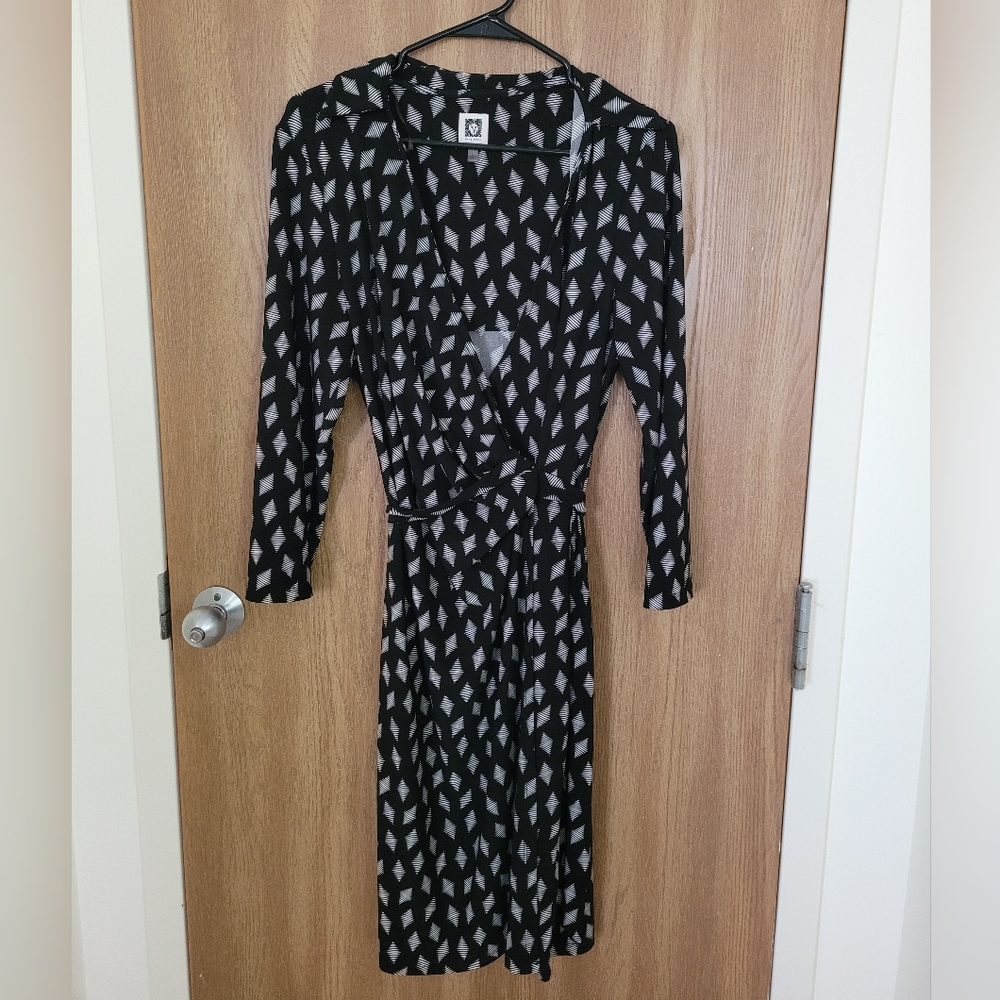 Anne Klein Geometric Shape Wrap Dress